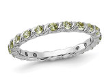 7/8 Carat (ctw) Peridot Eternity Band Ring in Sterling Silver